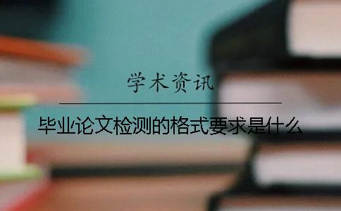 毕业论文检测的格式要求是什么？