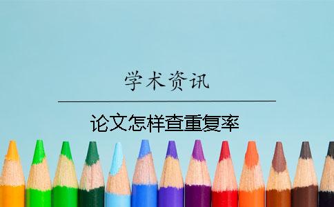 论文怎样查重复率